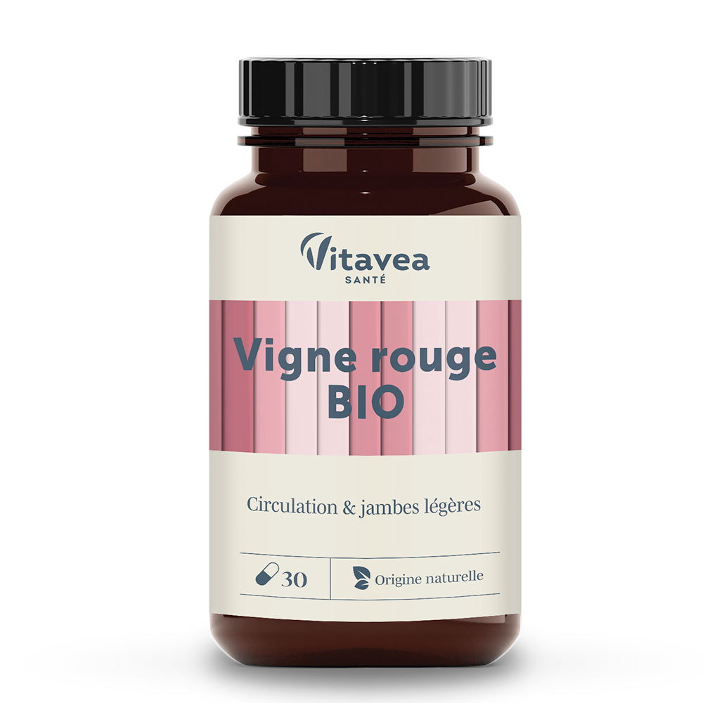 Vitavea Santé Nutri'sentiels Red vine organic supports healthy circulation 30 capsules