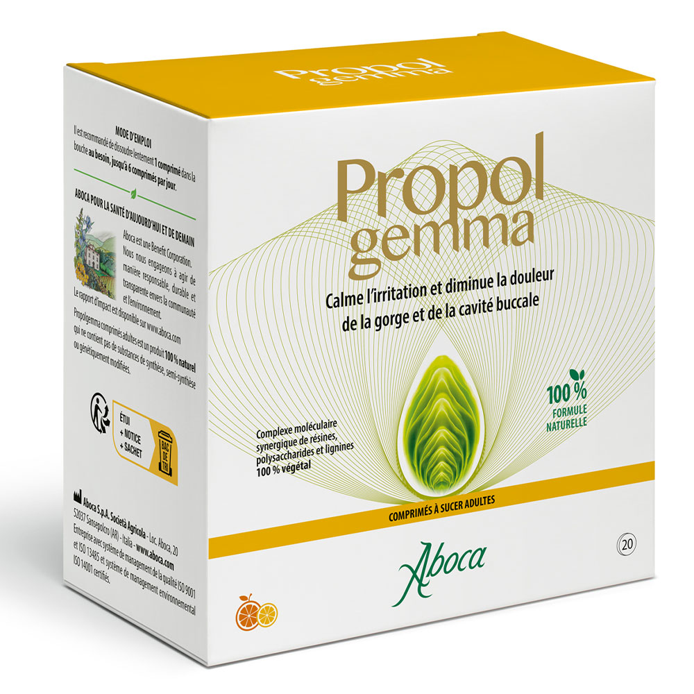 Aboca Propolis Gemma Sore Throat & Oral Cavity 20 chewable tablets
