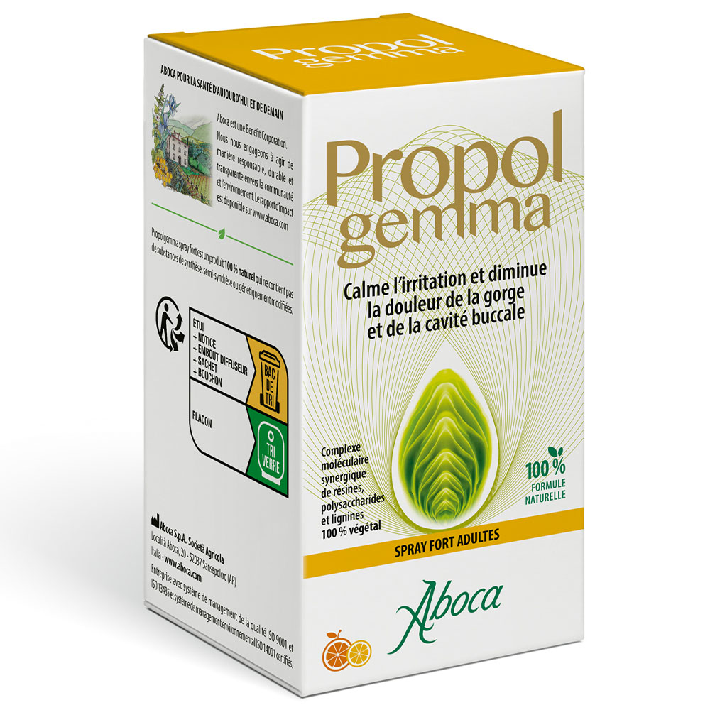 Aboca Propolgemma Spray Fort Adultes Mal de Groge &amp; Cavité Orale 30ml