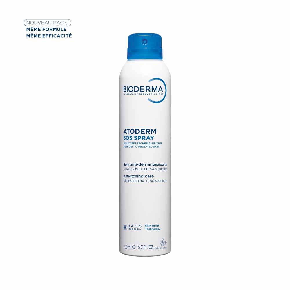 Bioderma Atoderm Sos Anti Itching Ultra Soothing Spray Irritated Skins Peaux très sèches à tendance à l’eczéma atopique 200ml