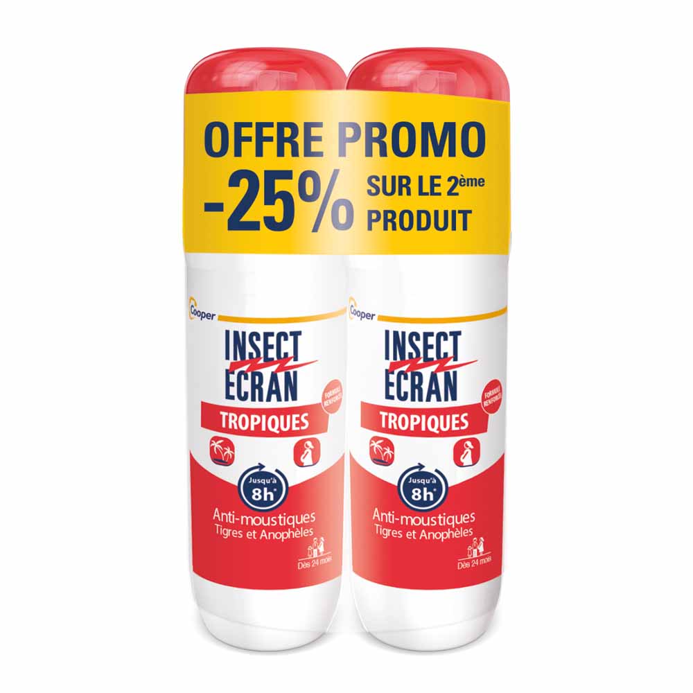 Insect Ecran Tropical mosquito repellent spray for skin 2 x 75 ml
