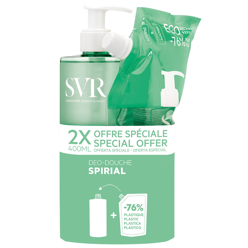 Svr Spirial Shower Gel Deodorants + Refills 400ml+400ml