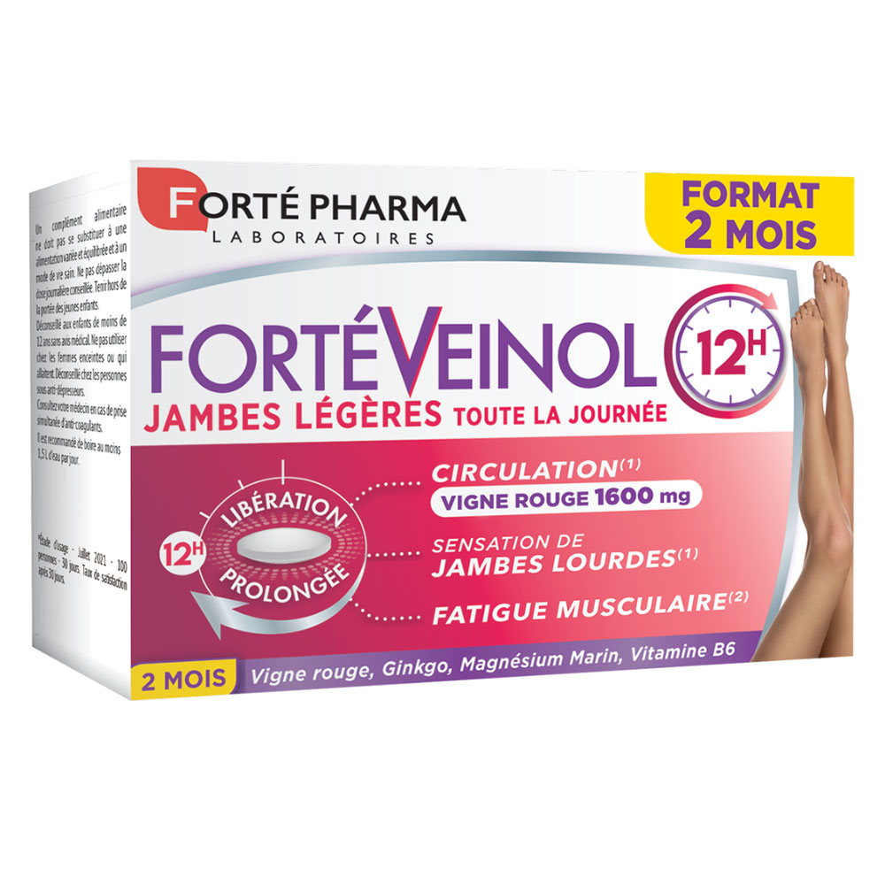 Forté Pharma Forté Veinol Forteveinol 12h 60 Tablets Muscle Fatigue 60 comprimés à Libération prolongée
