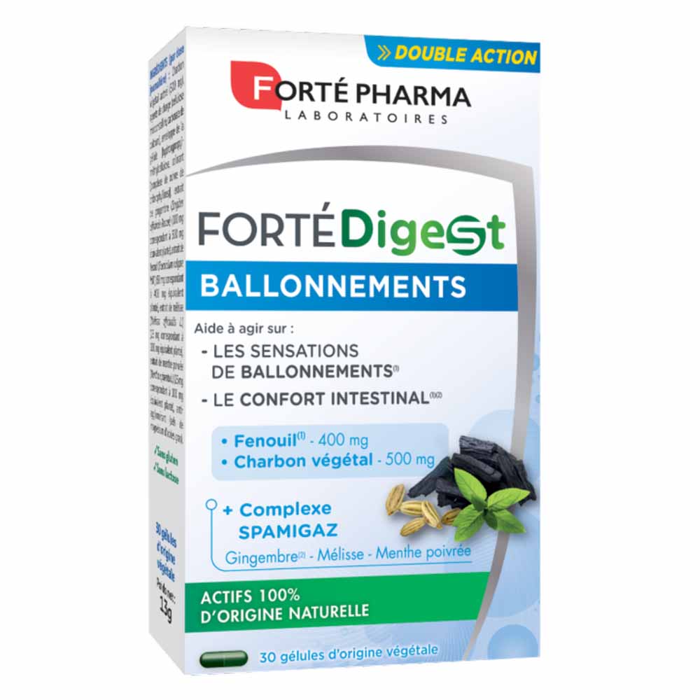 Forté Pharma Forté Digest Bloating Charcoal and Plants 30 capsules
