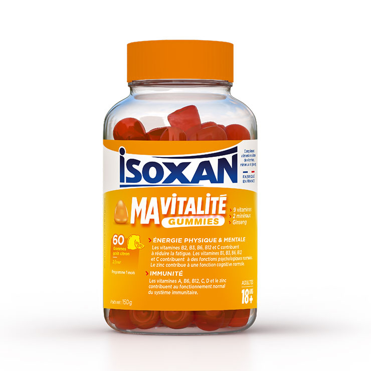 Isoxan Physical & Mental Energy and Vitality for Immunity Support lemon flavour for adults 60 gummies
