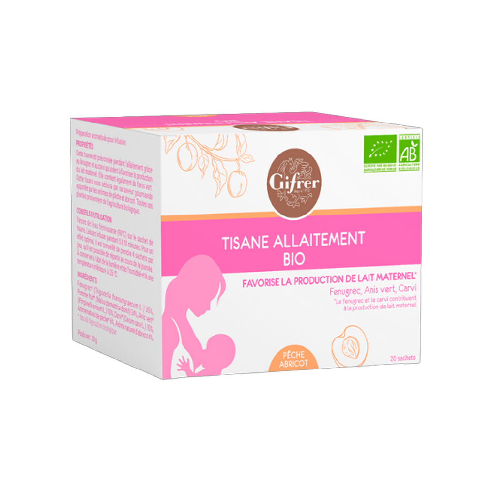 Gifrer Breastfeeding herbal tea peach and apricot flavour 20 teabags
