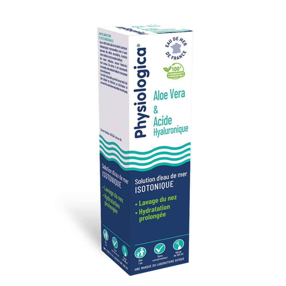 Gifrer Physiologica Aloe Vera &amp; Hyaluronic Acid Isotonic Seawater Solution 120ml