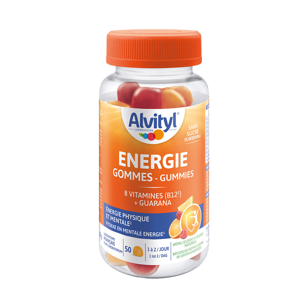 Alvityl Energy 8 vitamins & guarana orange, lemon and raspberry flavour x50 erasers