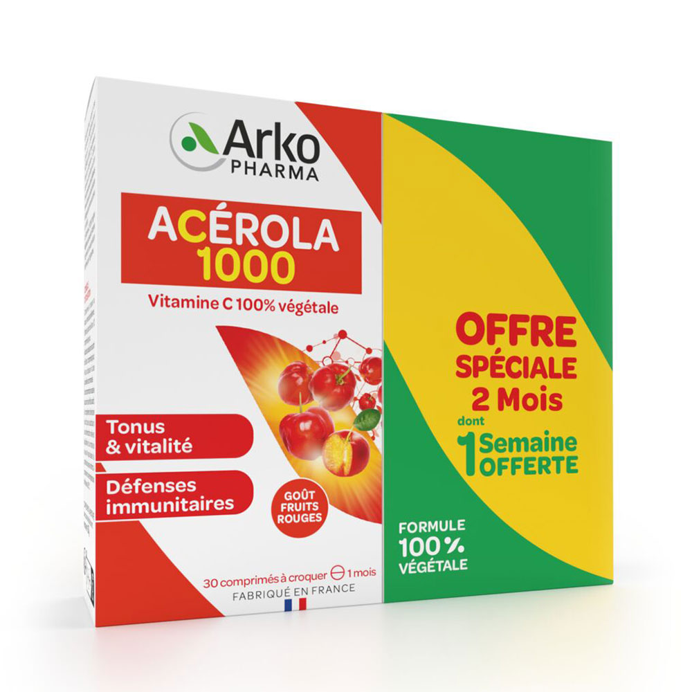 Arkopharma Azinc Acerola 1000 natural vitamin C 2x30 tablets