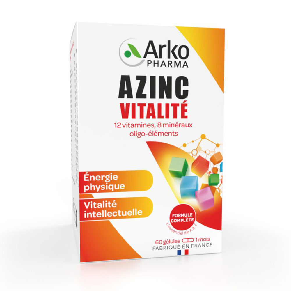 Arkopharma Azinc Vitality vitamins C & E zinc adults 60 capsules
