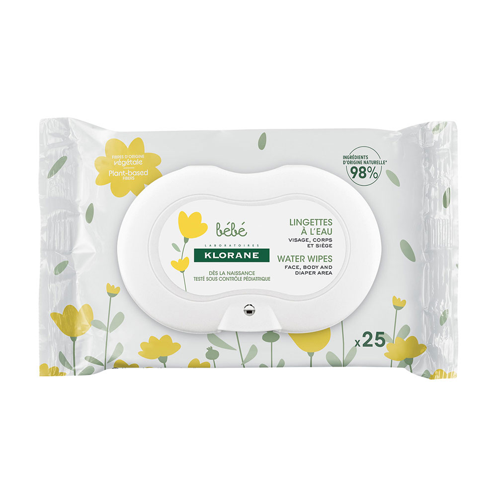 Klorane Baby Cleansing wipes with water x 25