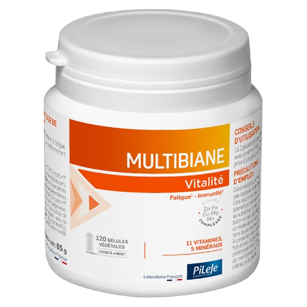 Pileje Multibiane 11 vitamins and 5 minerals vitality 120 capsules