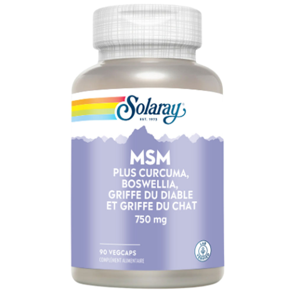 Solaray MSM Plus Boswellia, Harpago, Turmeric and Cat’s Claw 90 capsules
