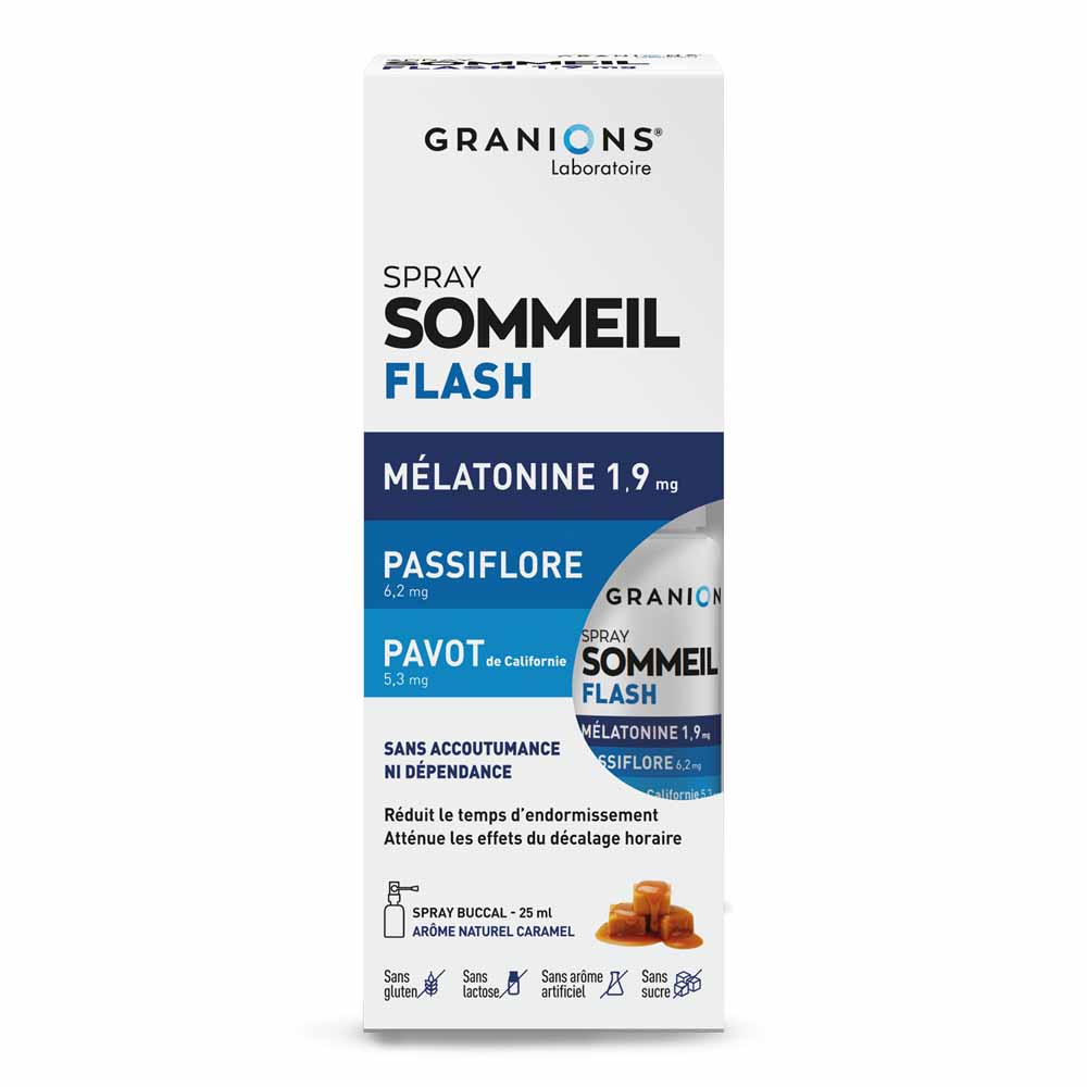 Granions Sleep Flash Melatonin Mouth Spray Caramel flavour 25 ml