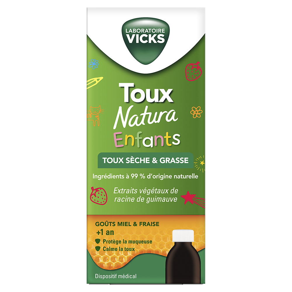 Vicks Cough Natura Children's Syrups For Dry, Chesty Coughs 140ml