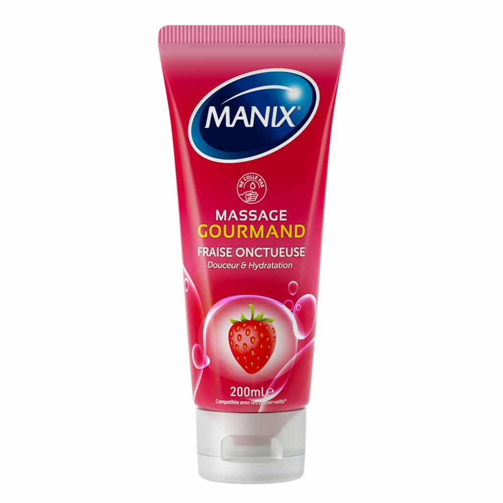 Manix Massage Gel Strawberry Flavour Gourmand 200ml