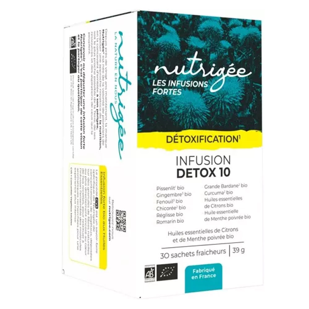 Nutrigée Organic Detox Infusion 10 plantes 30 sachets