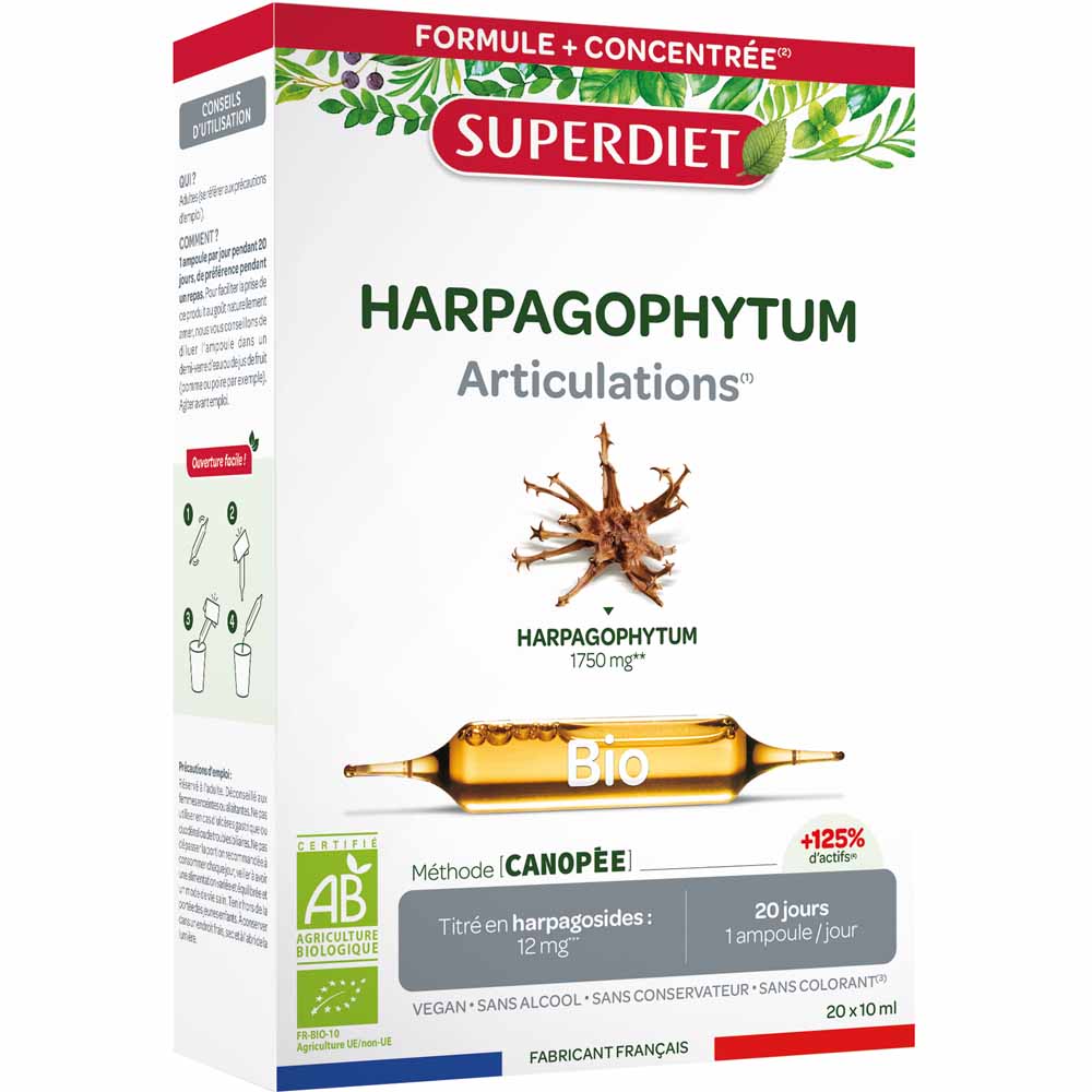 Superdiet Organic Harpagophytum for Joints' Health 20 Ampoules