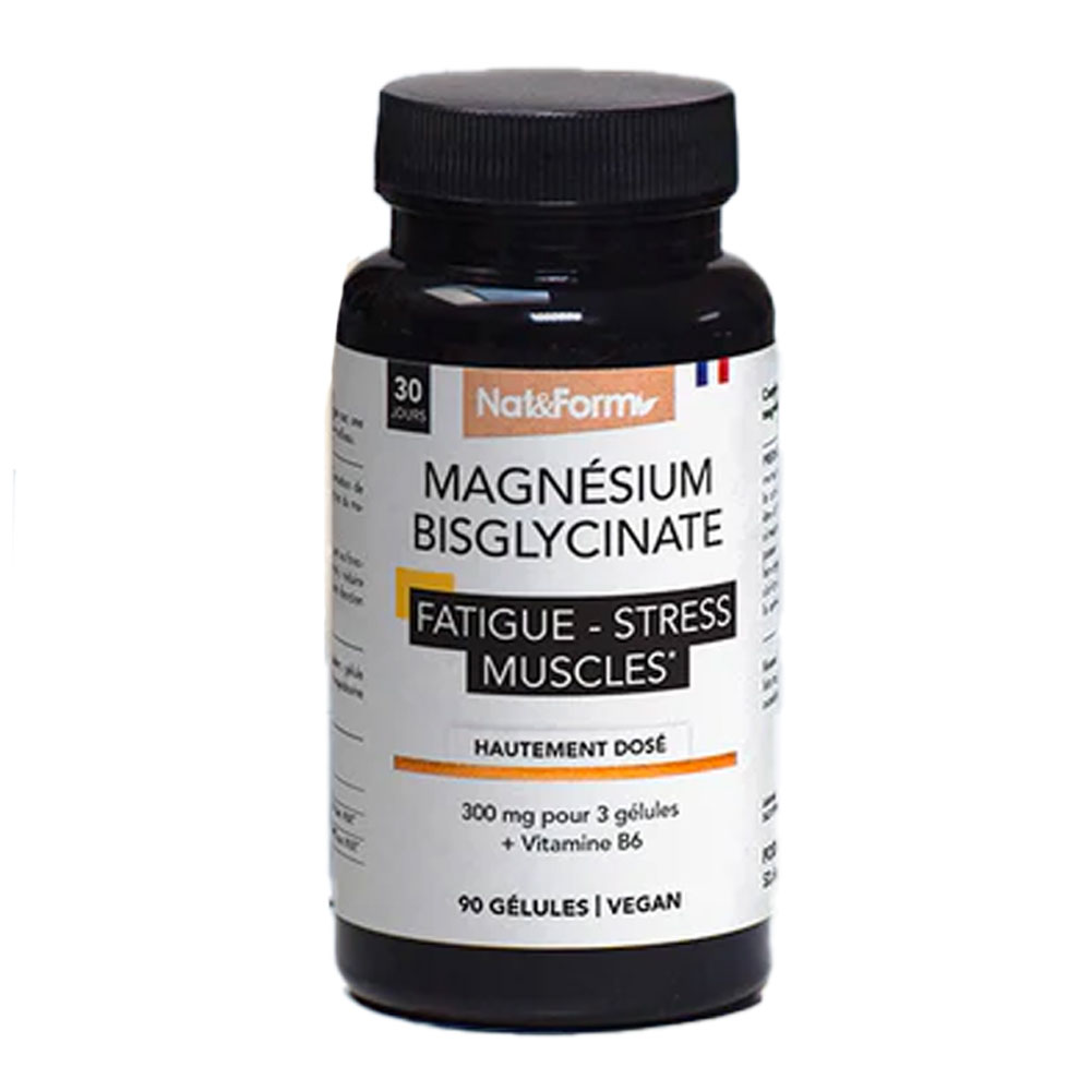 Nat&Form Bisglycinate magnesium fatigue, stress and muscle function 90 capsules