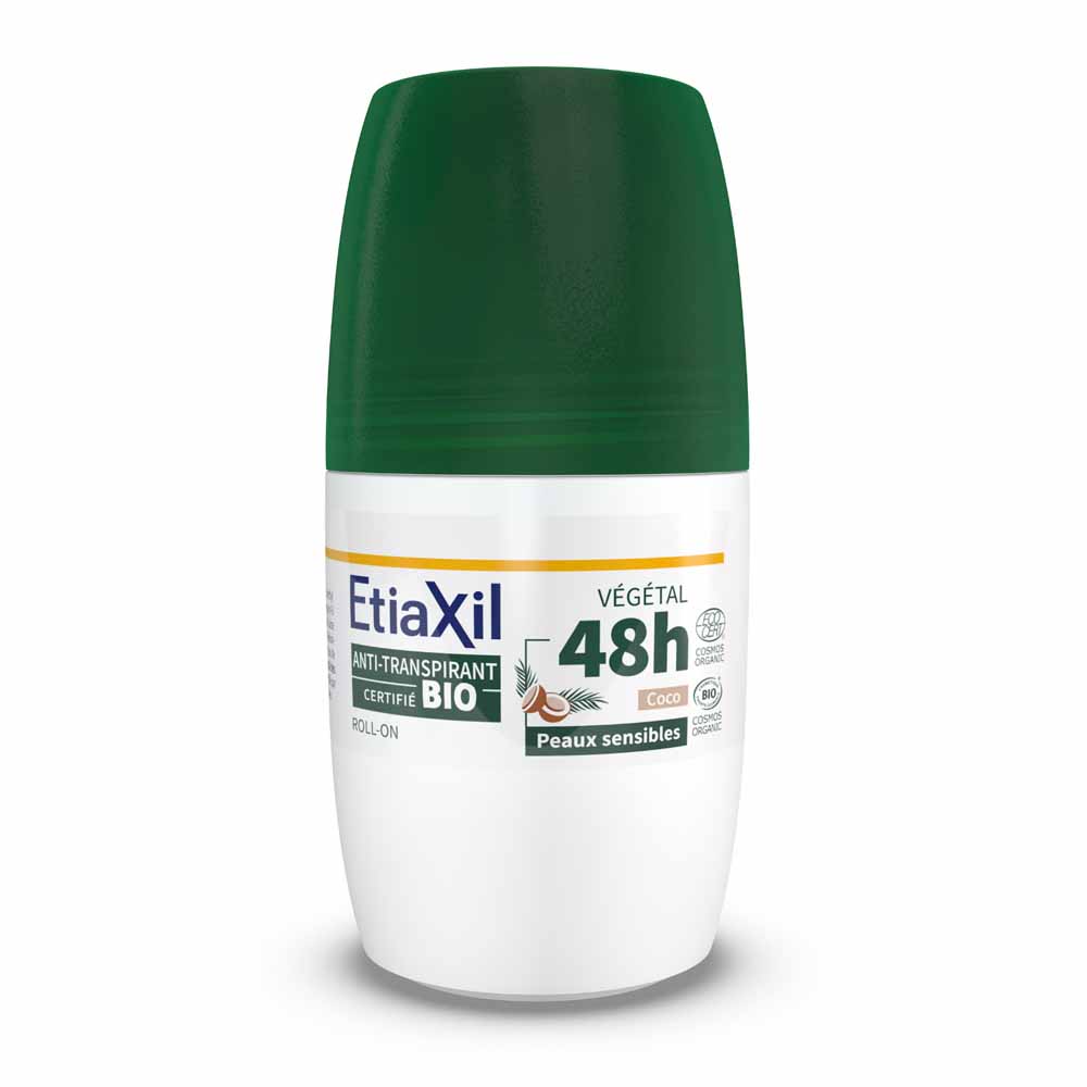 Etiaxil Antiperspirant Organic 48h coconut roll-on deodorant sensitive skin 50 ml