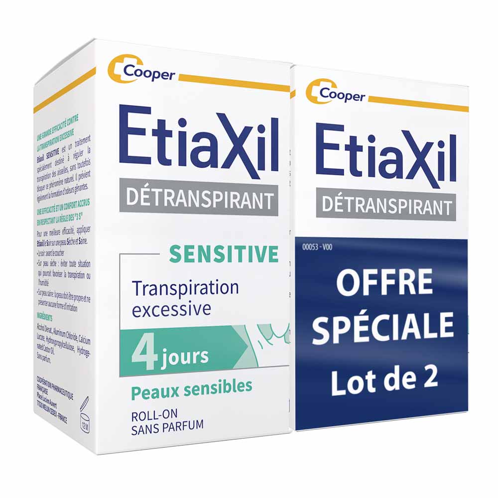 Etiaxil Detranspirants 4 days sensitive roll-on deodorant for sensitive skin 2 x 15 ml