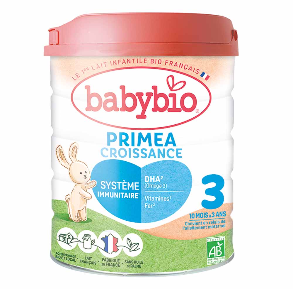 Babybio Baby Milks Primea 3 Organic Growth Milk Powder 10 Months to 3 Years De 10 Mois A 3 Ans 800g