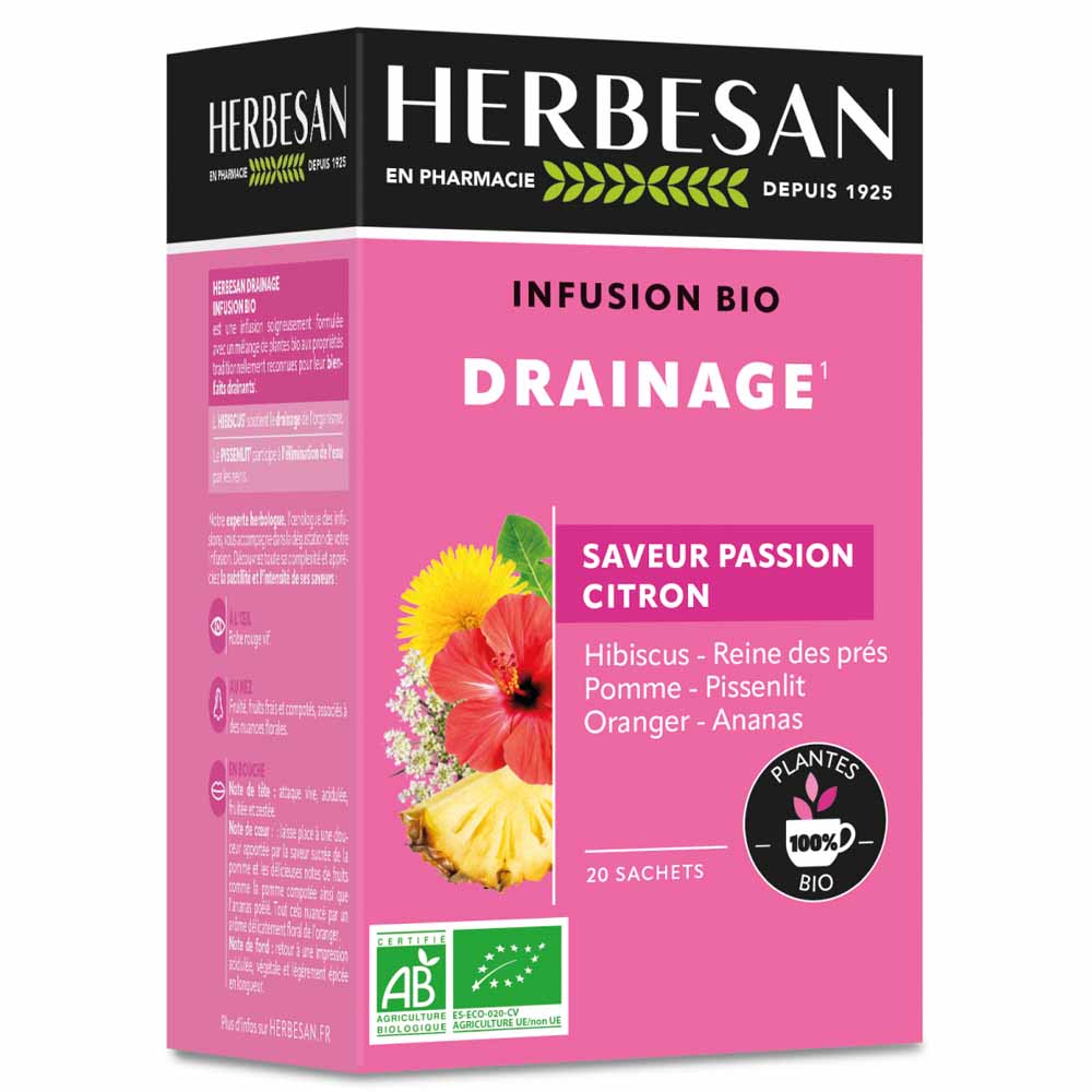 Herbesan Meadowsweet Organic Draining Infusion Mango flavour 20 teabags