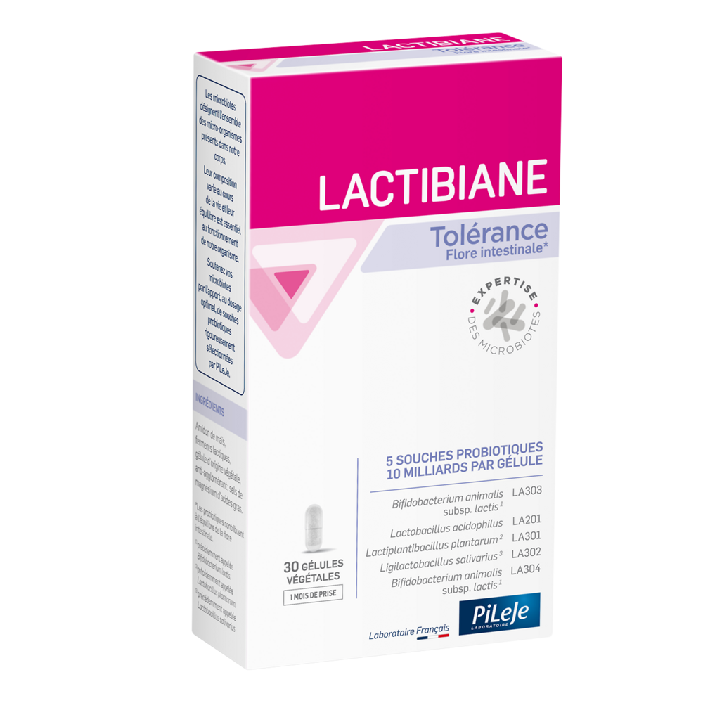 Pileje Lactibiane Lactibiane Tolerance X 30 Capsules Flore Intestinale 30 gélules