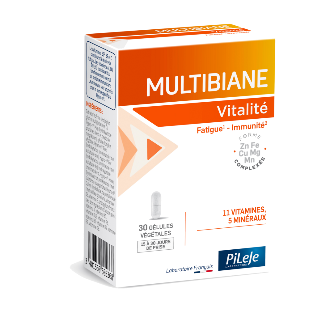 Pileje Multibiane Energy, Fatigue and Immunity Support 30 capsules