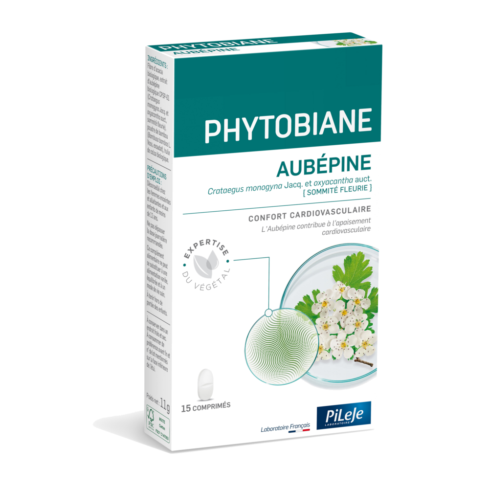 Pileje Phytobiane Hawthorn cardiovascular support 15 tablets