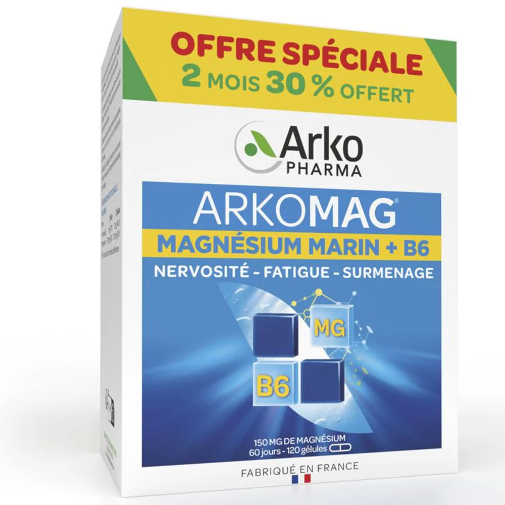 Arkopharma Arkomag Marine Magnesium + B6 nervousness, tiredness, stress 120 capsules