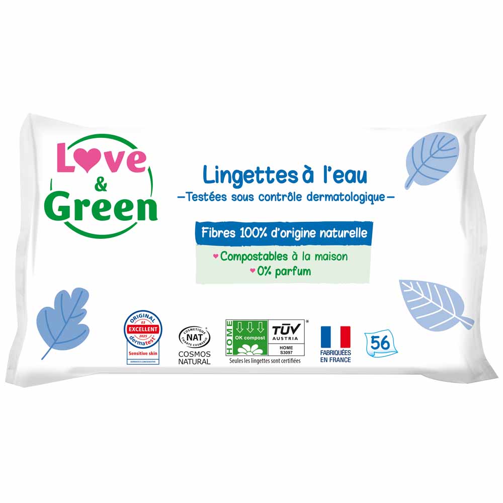Love&Green Baby Changing Wipes sensitive skin 56