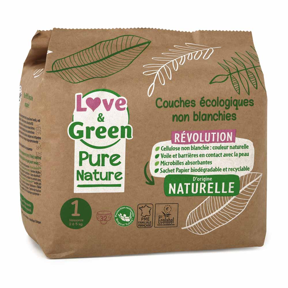 Love&Green Pure Nature Eco-friendly nappies size 1 x 32