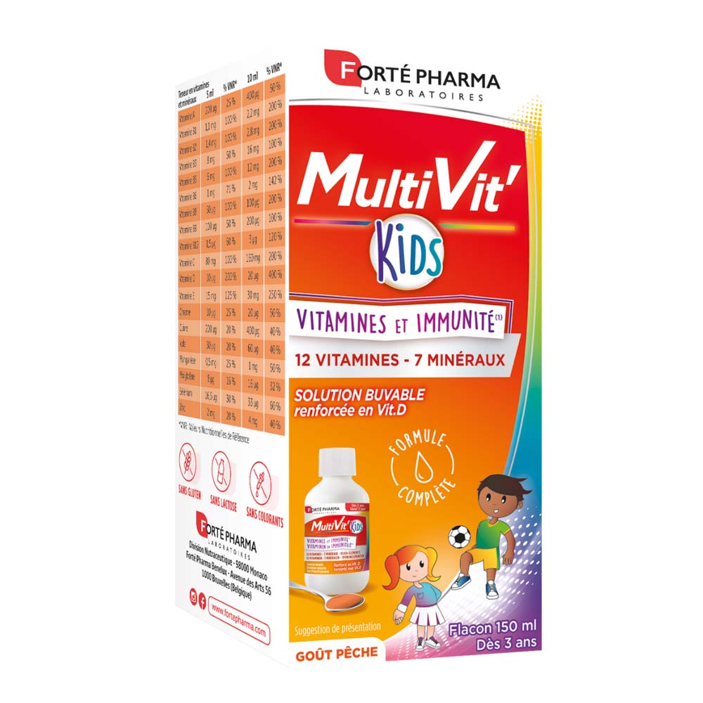 Forté Pharma MultiVit'4G Children's Syrups Vitamins and Immunity Kids Vitamins and Vitality 150ml