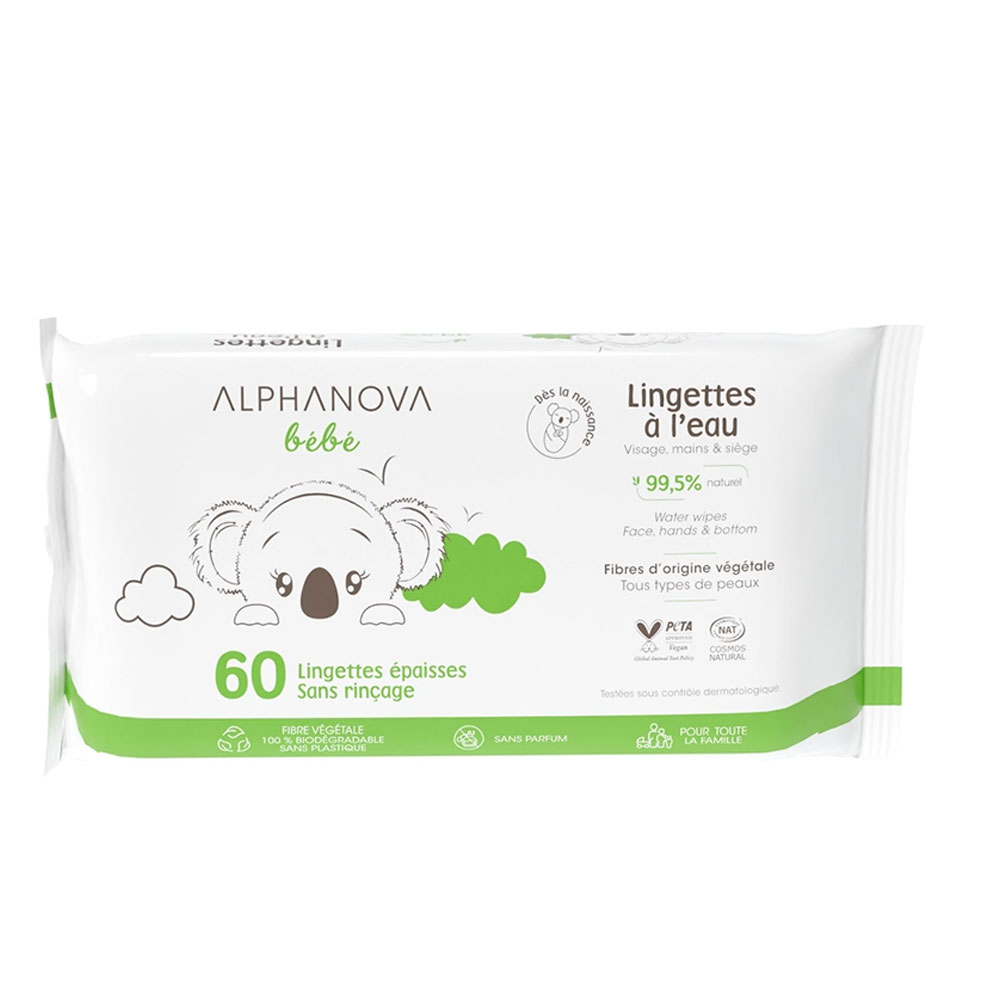 Alphanova Bébé Baby cleansing wipes no-rinse 60 capsules