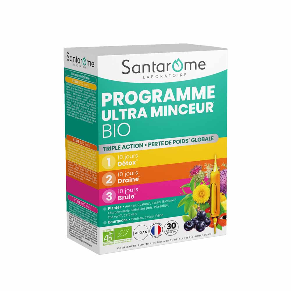 Santarome Organic Ultra Slimming Program Perte de poids 30 Ampoules