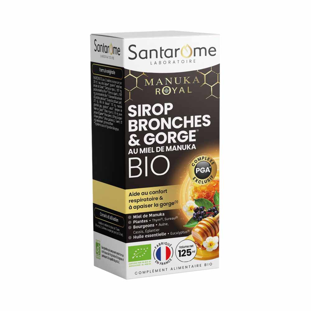 Santarome Bronchial &amp; Throat Syrups Organic Manuka Honey 125ml