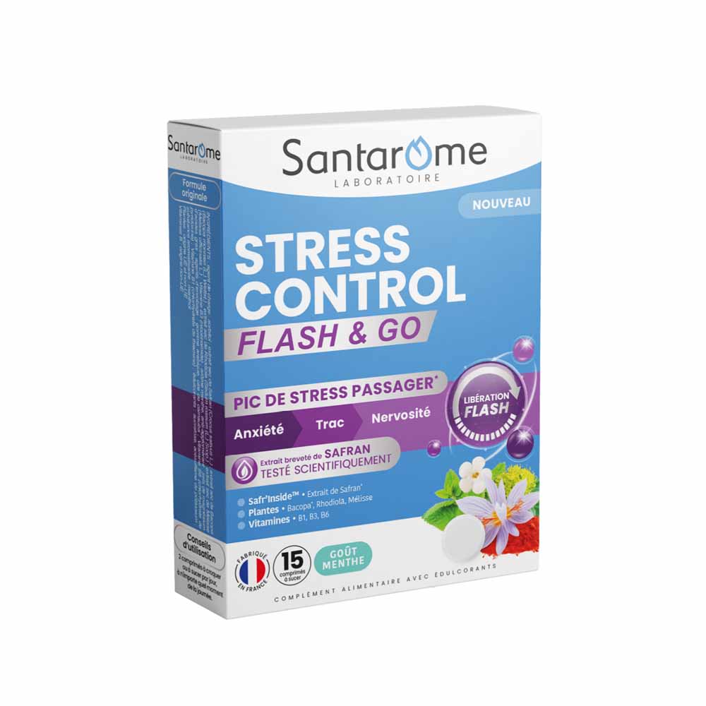 Santarome Stress Control Flash &amp; Go Stress and nervousness 15 chewable tablets