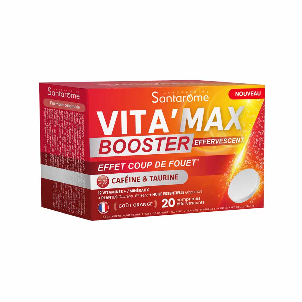Santarome Vita'max Effervescent Anti-Fatigue Booster Orange taste 20 tablets