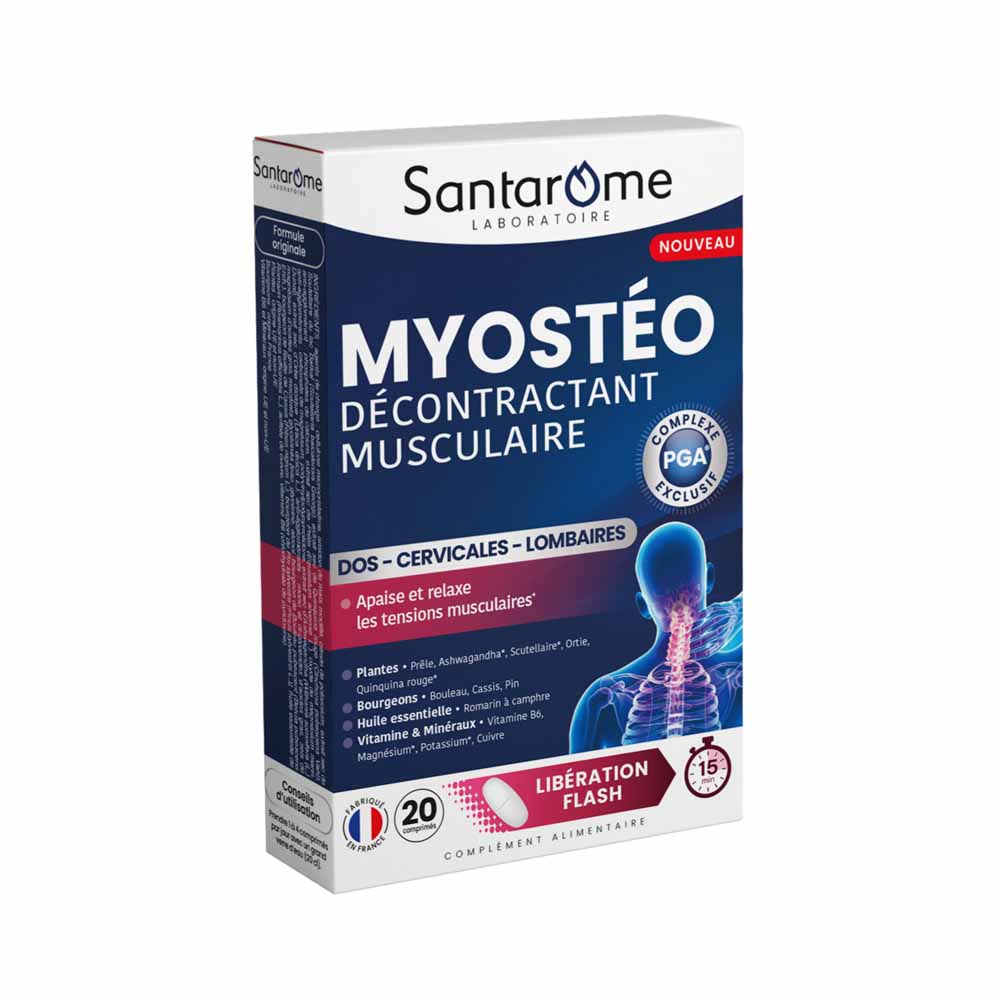 Santarome Myostéo Muscle relaxant fast-release formula – works in 15 minutes 20 tablets