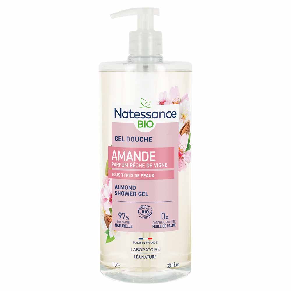 Natessance Shower Peach and almond organic shower gel 1 l
