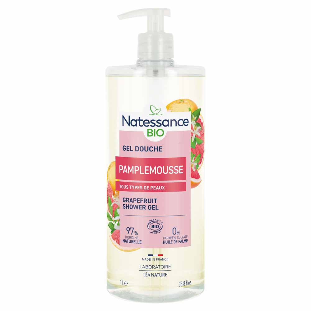 Natessance Shower Revitalising organic grapefruit shower gel 1 L