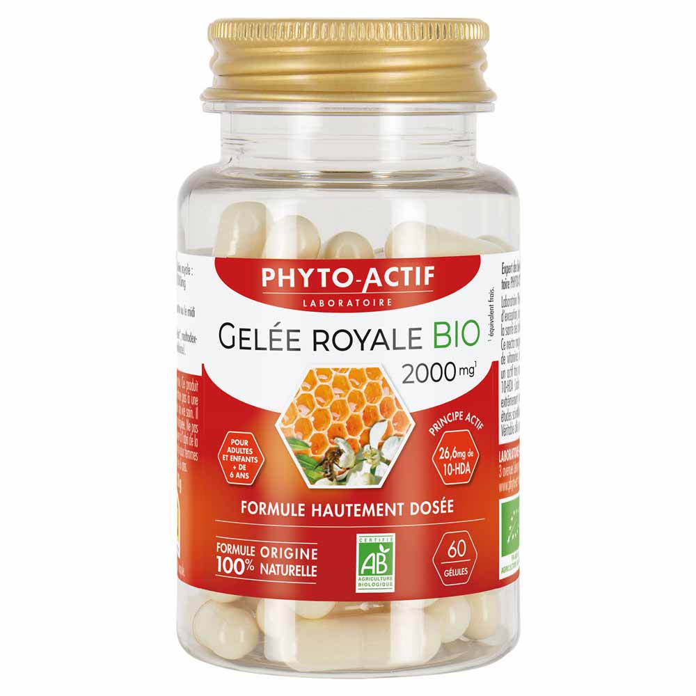 Phyto-Actif Organic royal jelly 2000 mg standardised in 10-HDA 60 capsules