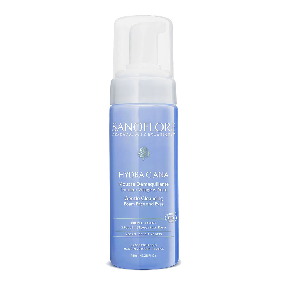 Sanoflore Hydra Ciana Gentle cleansing mousse for eyes and face 150 ml