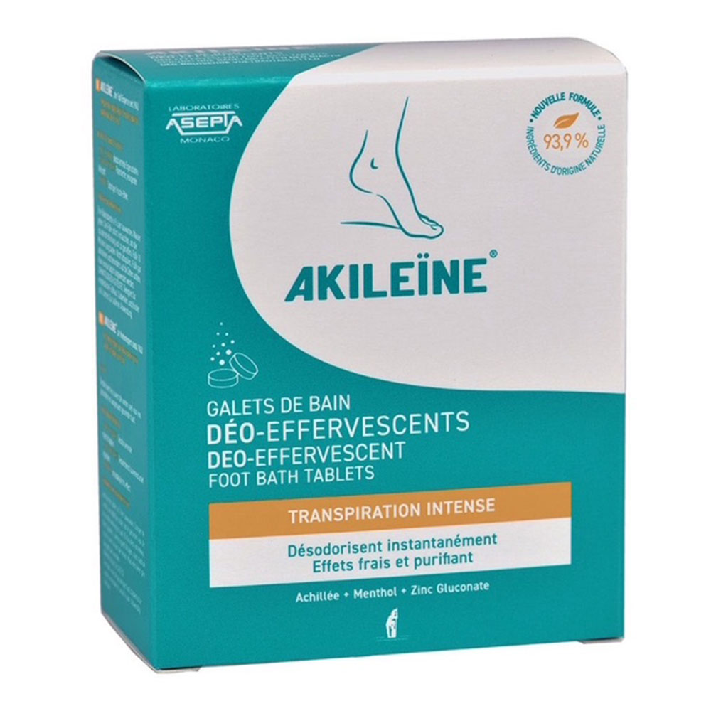 Asepta Akileine Effervescent deodorising bath tablets 6 x 12 g