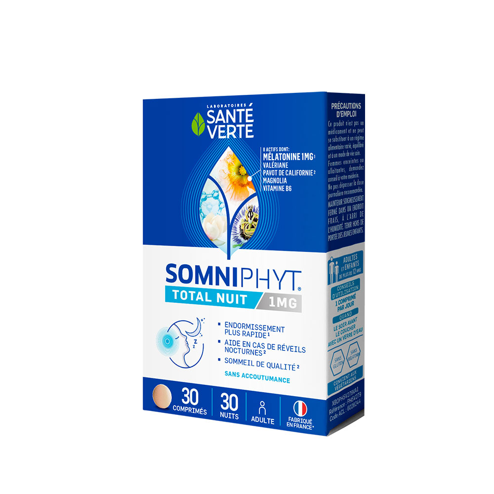 Sante Verte Somniphyt Somniphyt 30' Melatonin X 30 Tablets Melatonine 1mg 30 comprimés