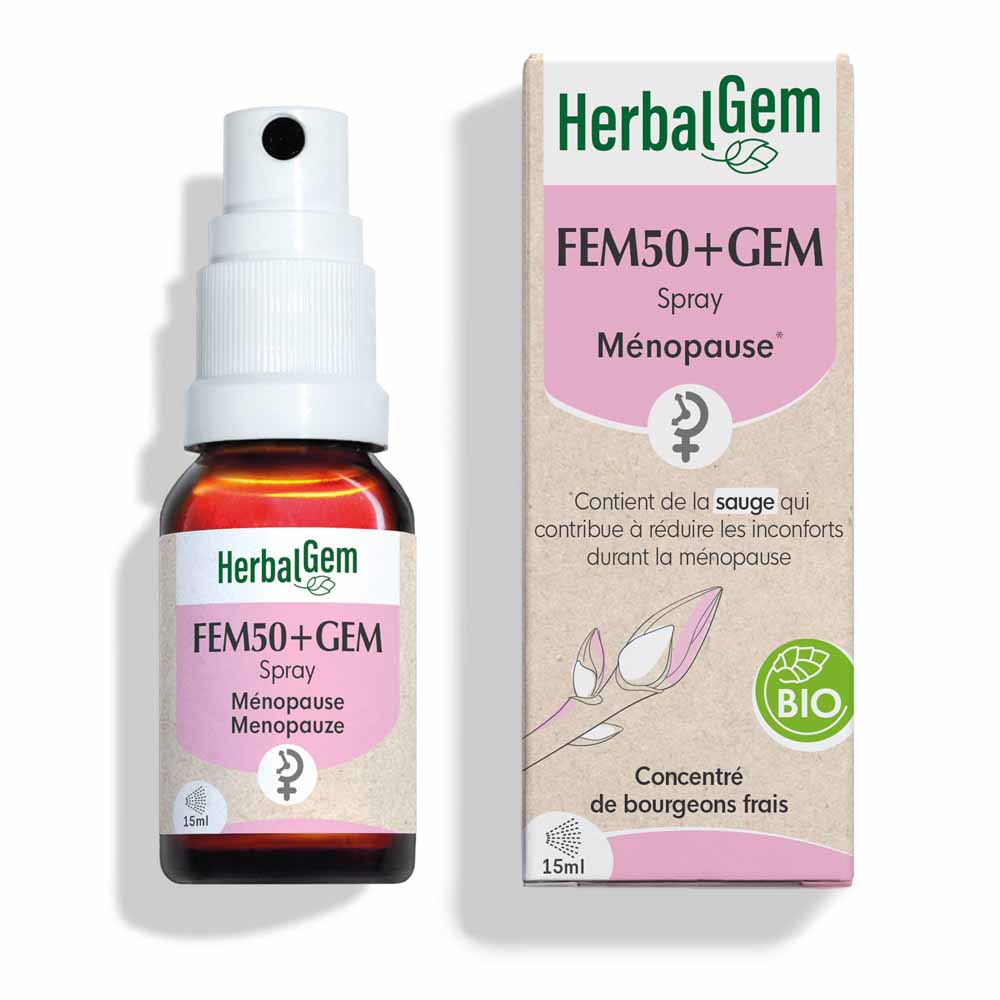 Herbalgem Gemmotherapy complexes Fem50+ Gem Gc22 Organic Spray Menopause 15ml