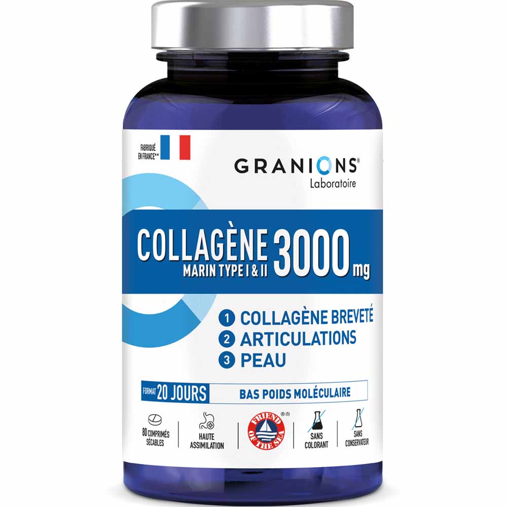 Granions Marine collagen types I and II 3000 mg 80 tablets