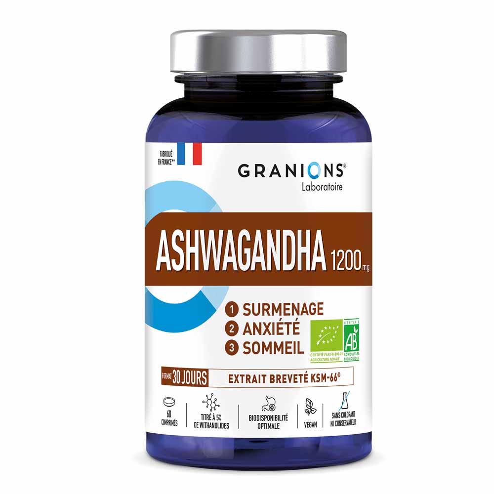 Granions Ashwagandha Bio 1200mg Overwork, anxiety and sleep 60 tablets