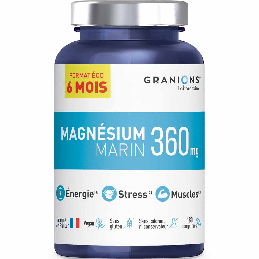 Granions Marine magnesium 360 mg 6-month eco-friendly pack 180 tablets